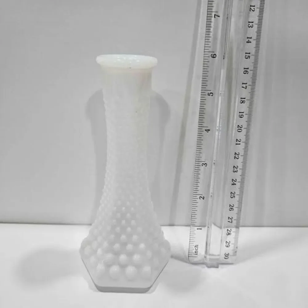 Vintage milk glass hobnail vase